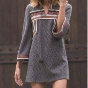 Esley Charcoal Dress with Multicolor Details